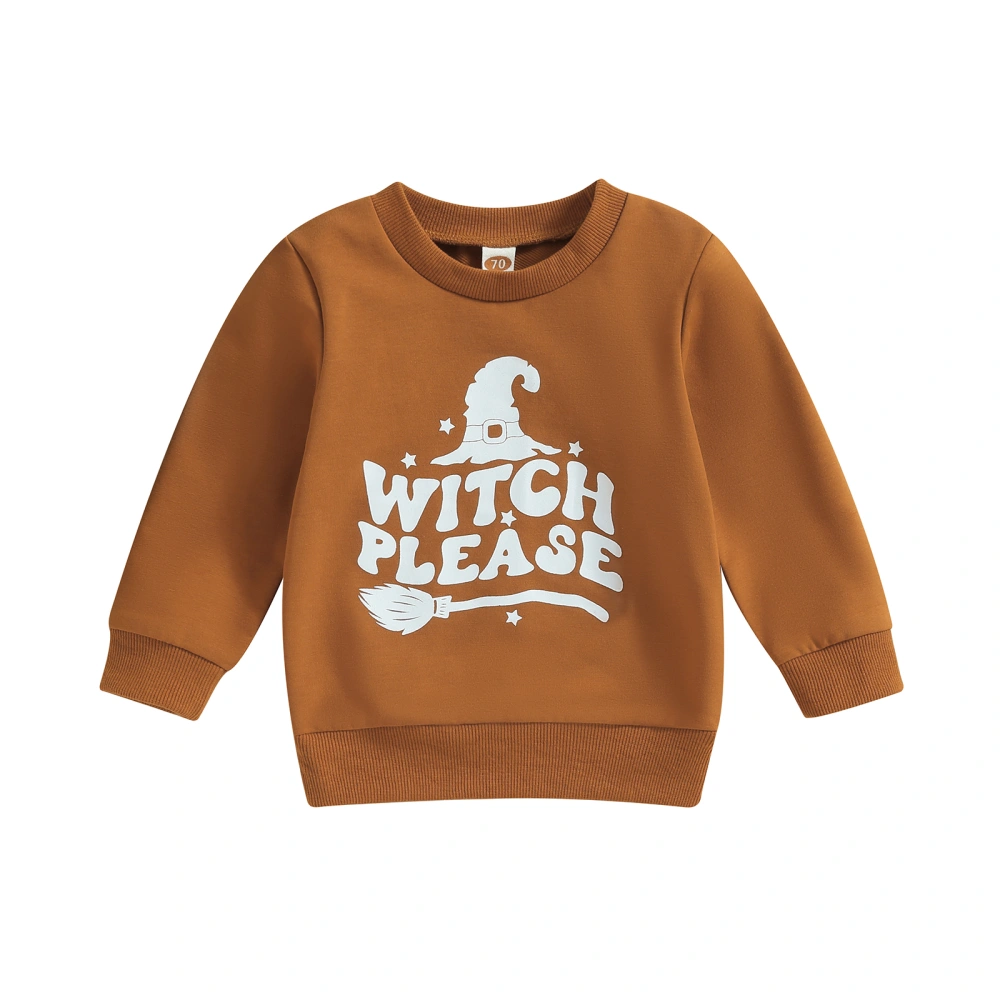 Baby Halloween Hoodie Long Sleeve Letters Hat Print Sweatshirt