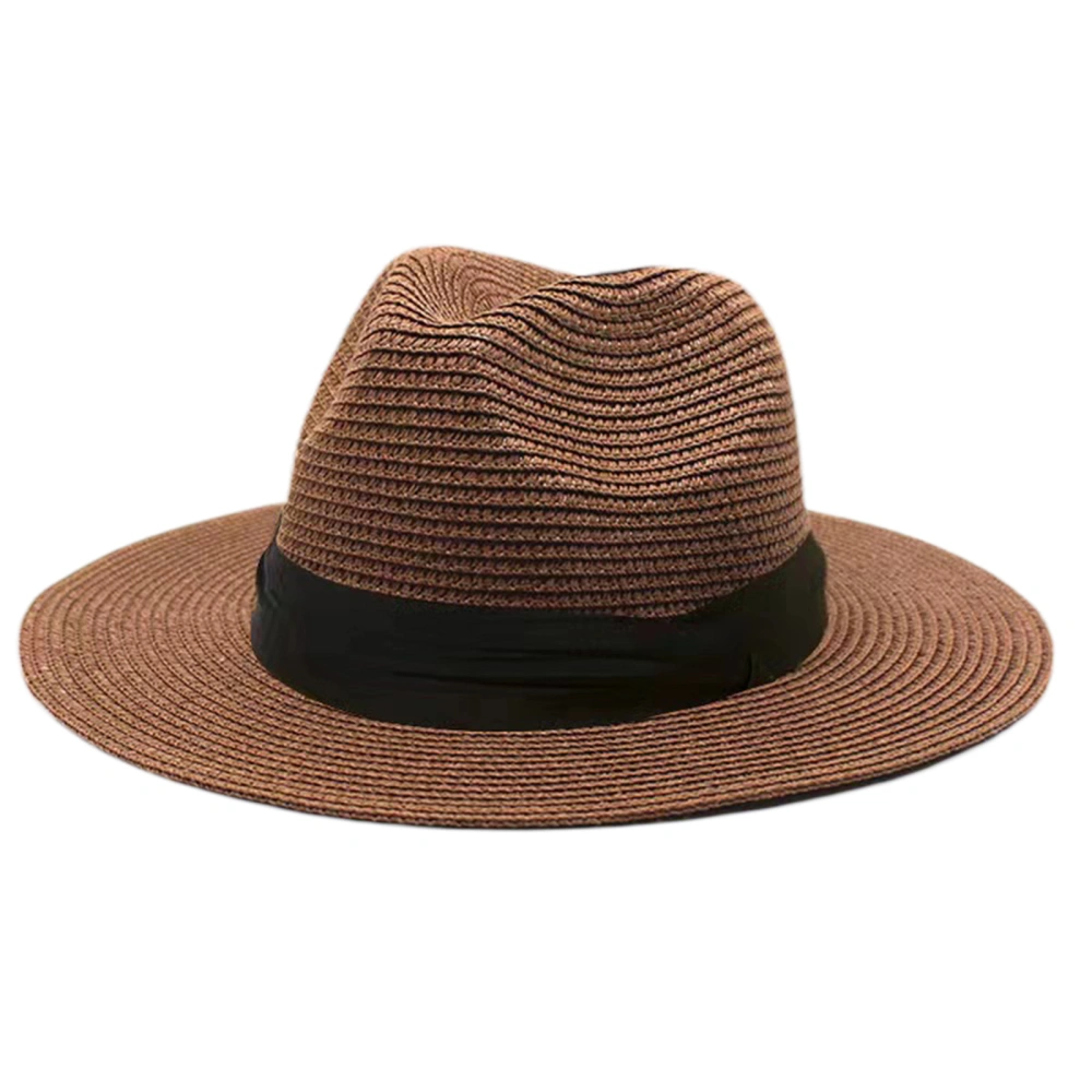 Unisex Straw Hat Wide Brim Cap Protective Sun Beach Summer Hat