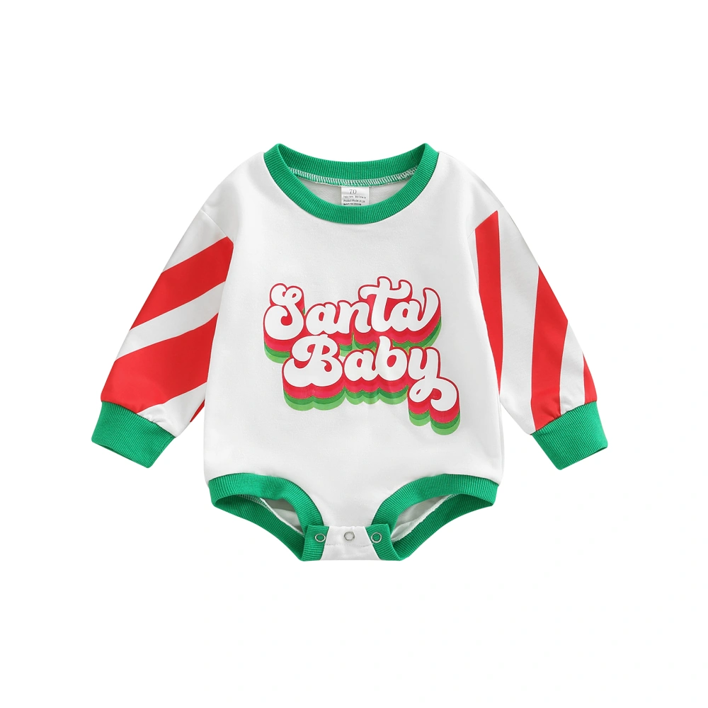 Christmas Toddler Baby Rompers Letter Printed Long Sleeve Jumpsuit