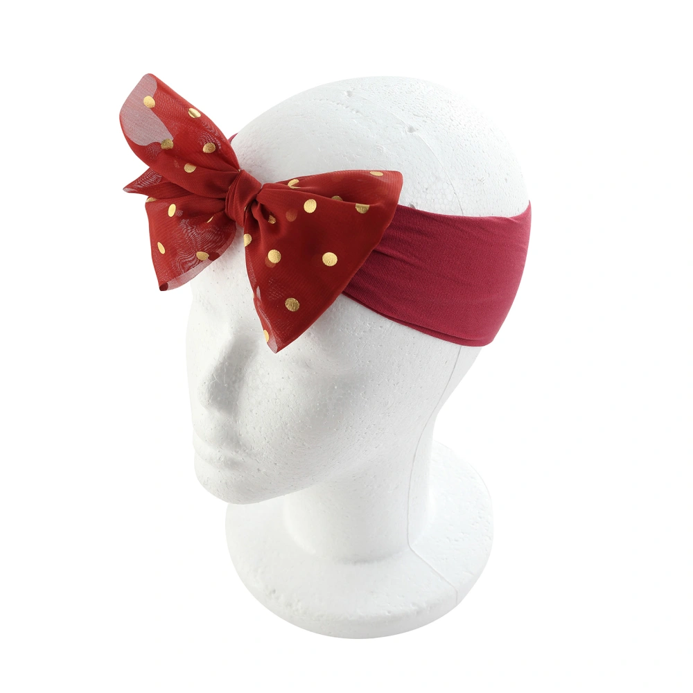 Baby Girls Knotted Headband, Shiny Golden Dots Infant Hairband