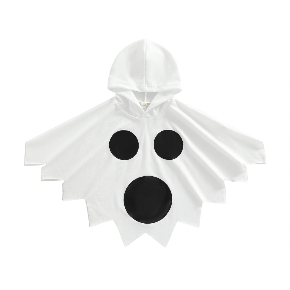 Kids Cloak, Halloween Contrast Color Hooded Irregular Ghost Cape