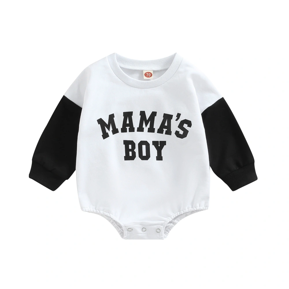 Brother Matching Outfit, Long Sleeve Crew Letter Sweatshirt/Romper