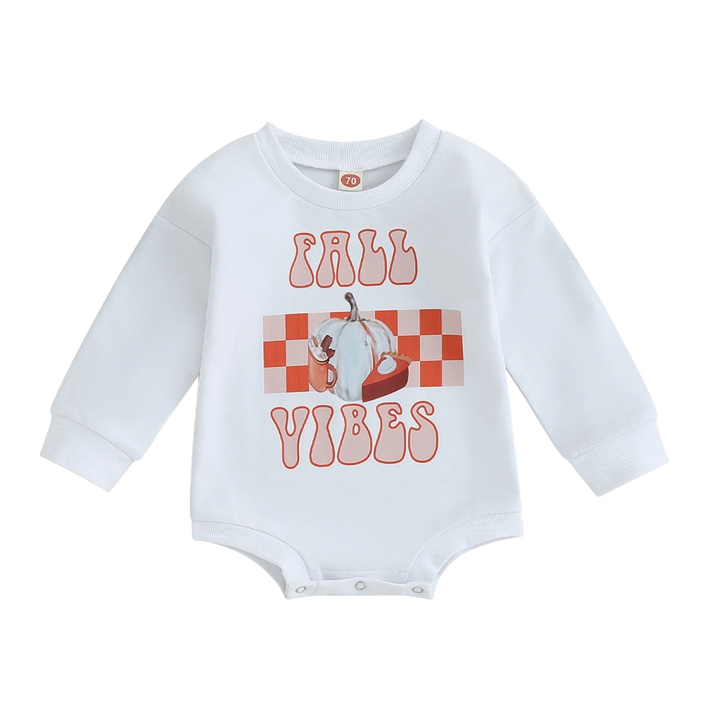 Baby Sweatshirt Rompers Thanksgiving Letter Print Long Sleeve Jumpsuit