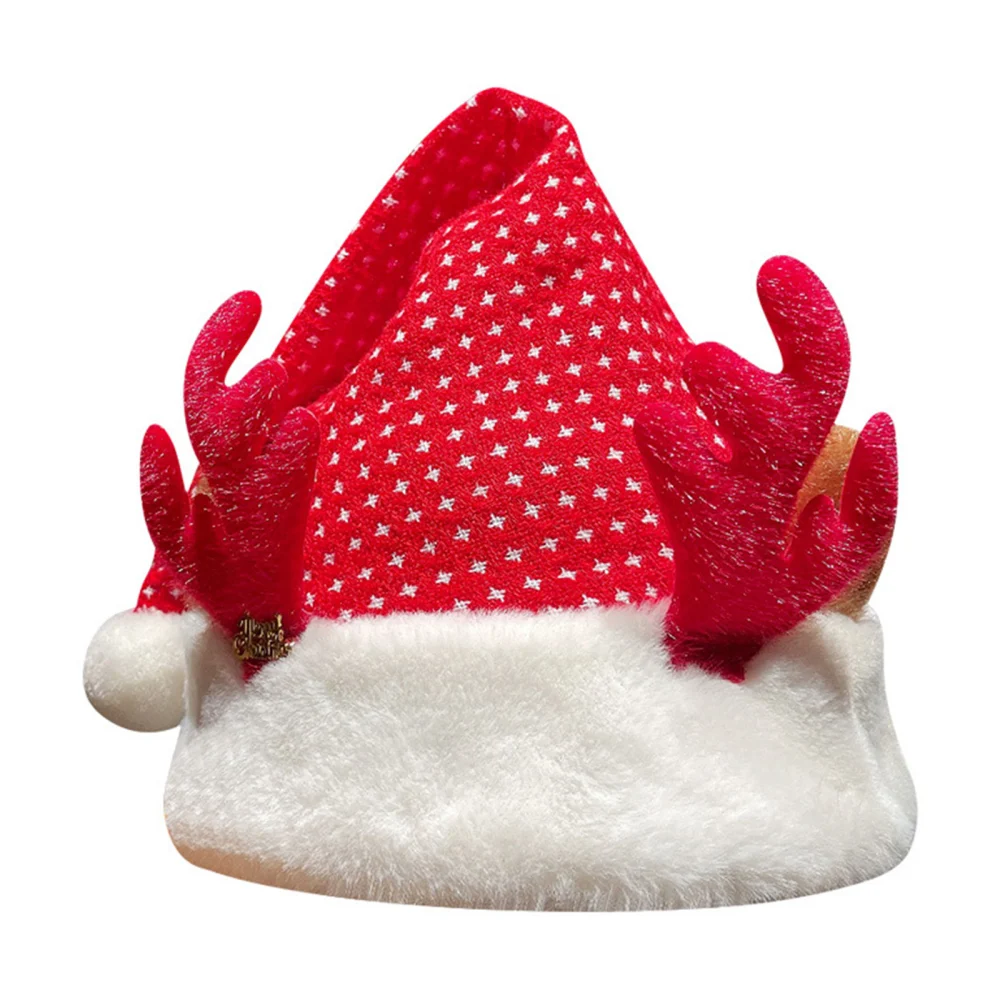 Kids Adult Red Christmas Hat Elk Santa Claus Hat for Christmas Party