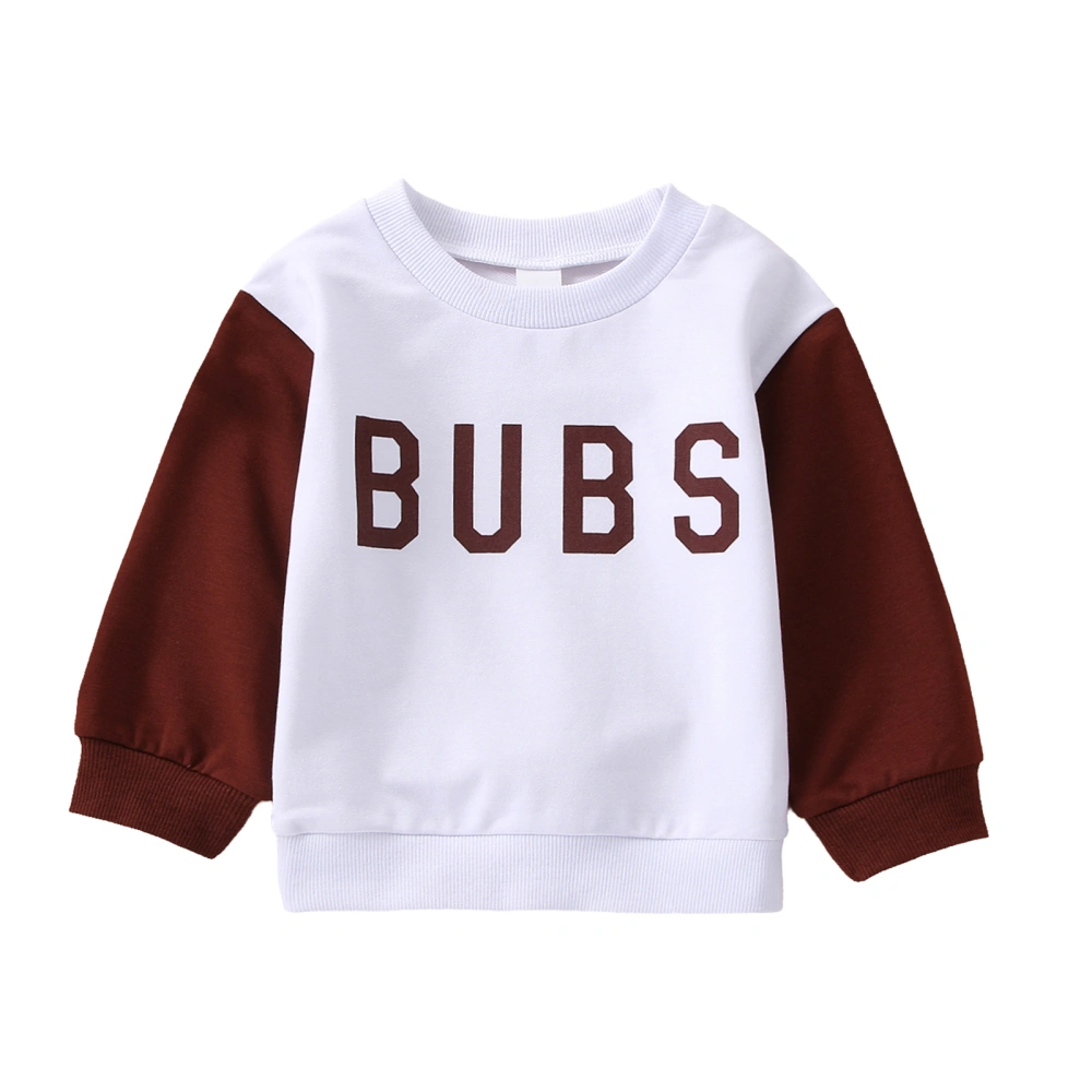 Little Kids Sweatshirt, Long Sleeve Capital Letters Crew Pullovers