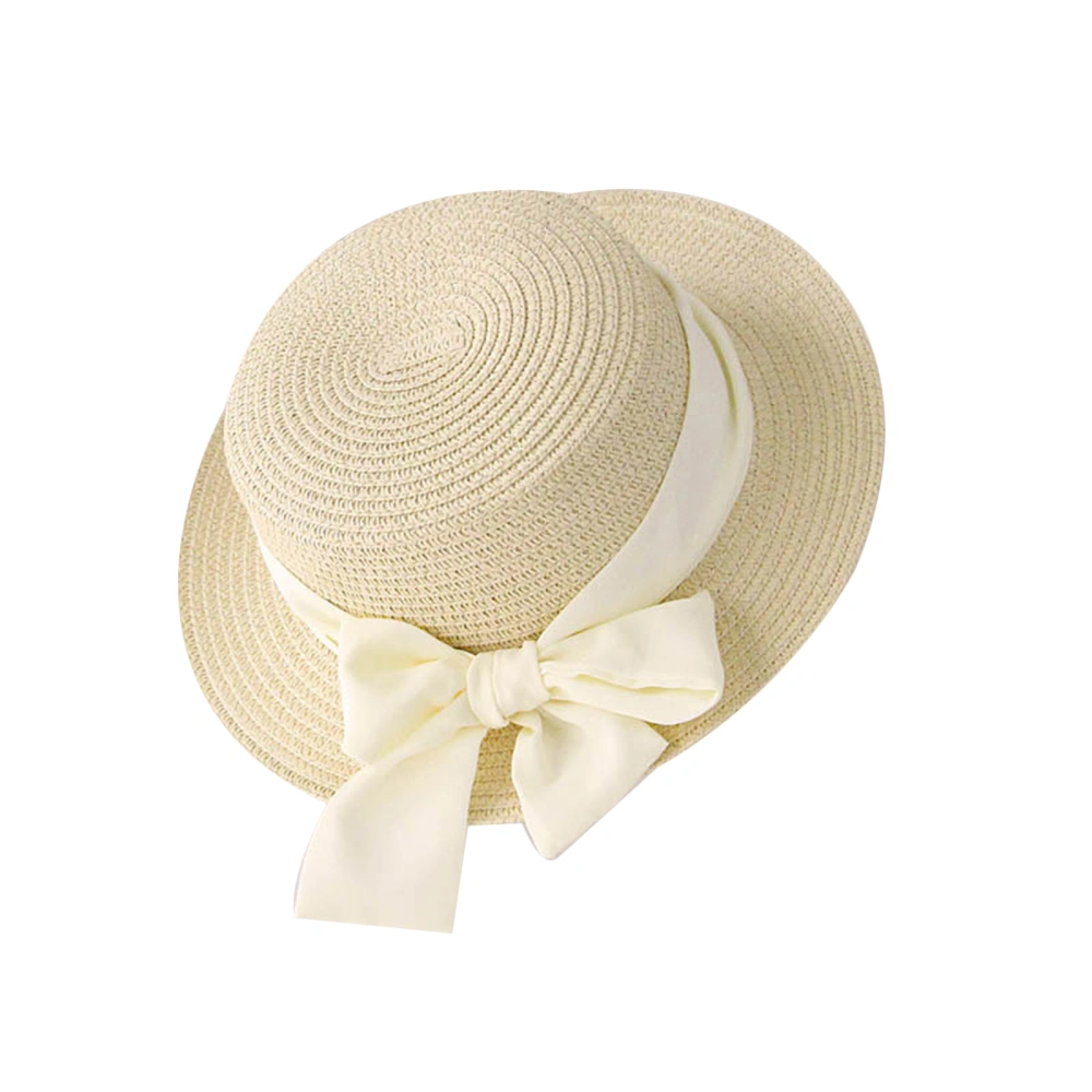 Baby Kids Straw Cap, Sun Bow Sunscreen Beach Summer Relaxed Hat