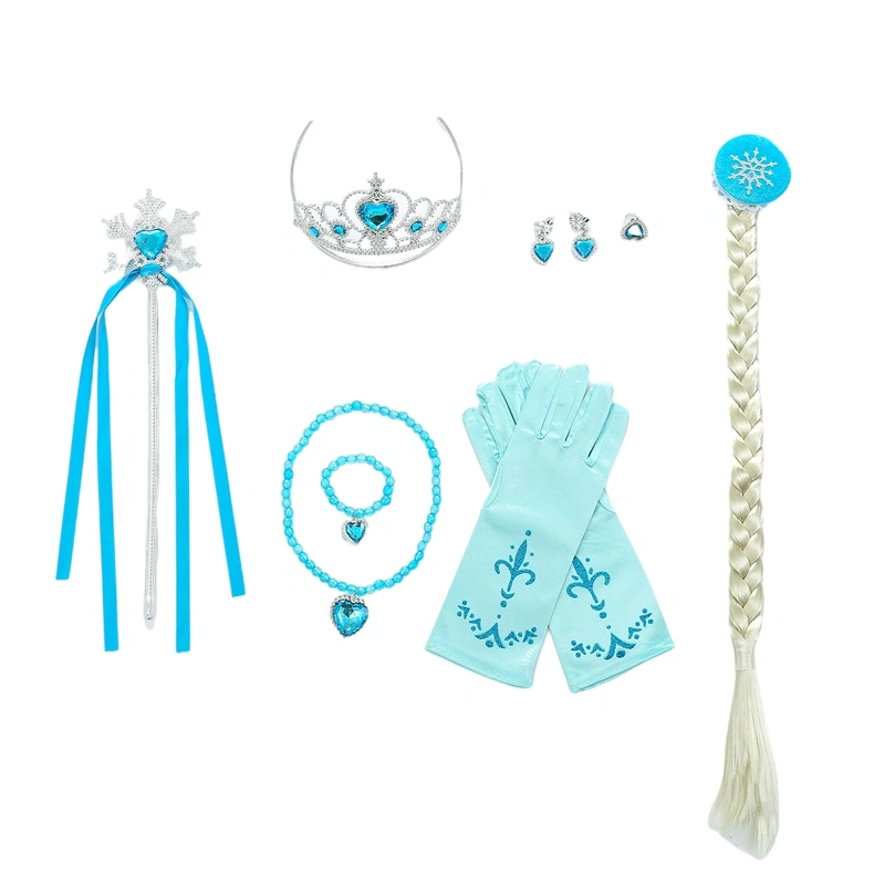 Girl Princess Cosplay Props, Wig Braids + Crown Hair Accessories Kit