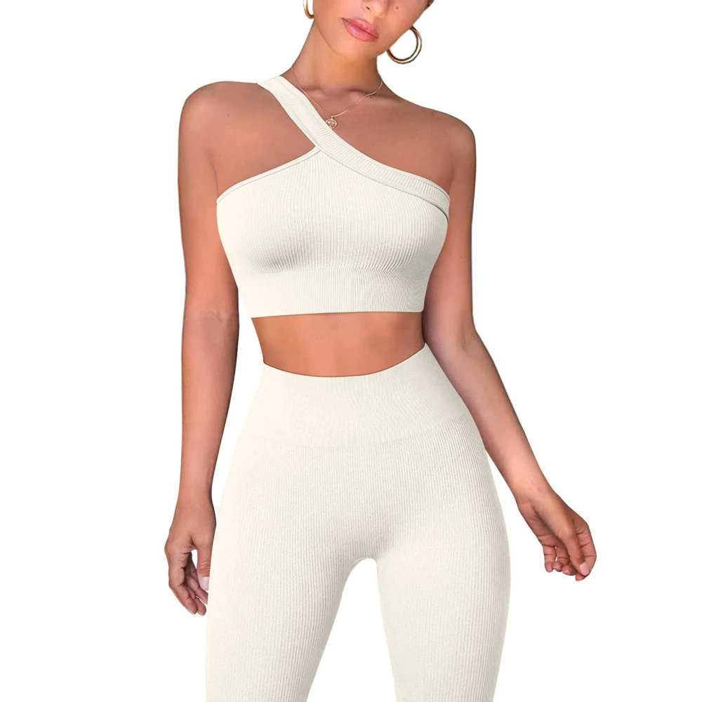 Sleeveless Off Shoulder Crop Vest Tops Wrapped Knitting Long Pants