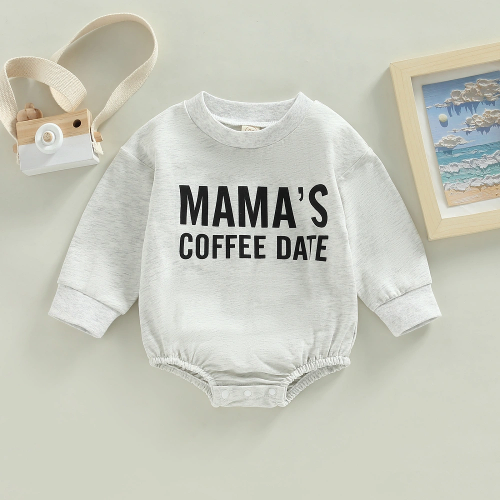 Toddler Rompers Letter Print Casual Long Sleeve Sweatshirt Jumpsuit