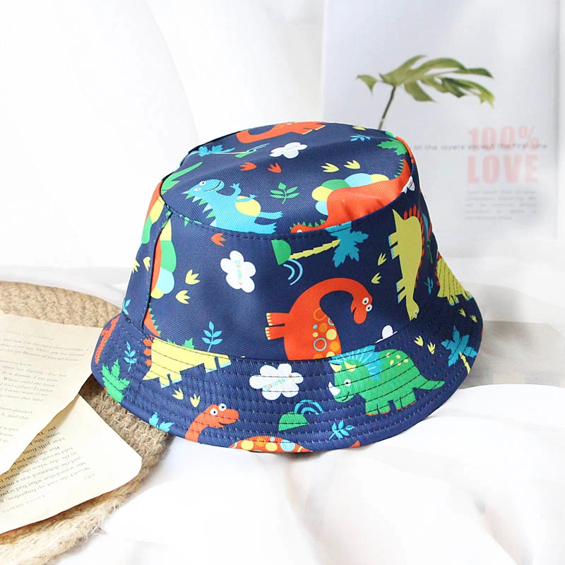 Kids Toddler Bucket Hat Cartoon Dinosaur Sun Protection Fisherman Hat