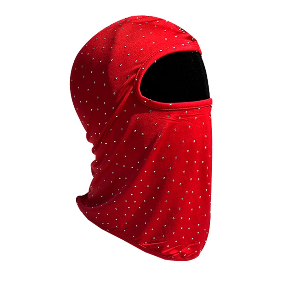 Rhinestone Full Face Covering, Windproof UV Protection Balaclava Hood