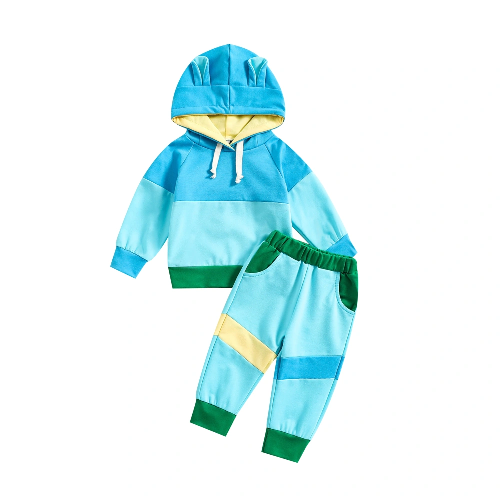 Baby Sportswear Outfit Contrast Color Hoodie Sweatshirt and Sweatpants