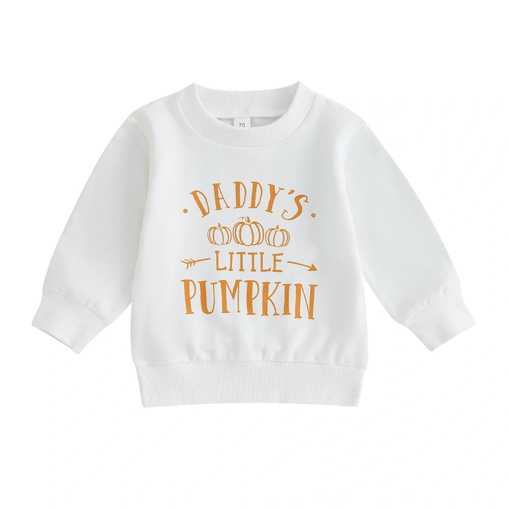 Baby Halloween Hoodie Long Sleeve Letters Pumpkin Print Sweatshirt