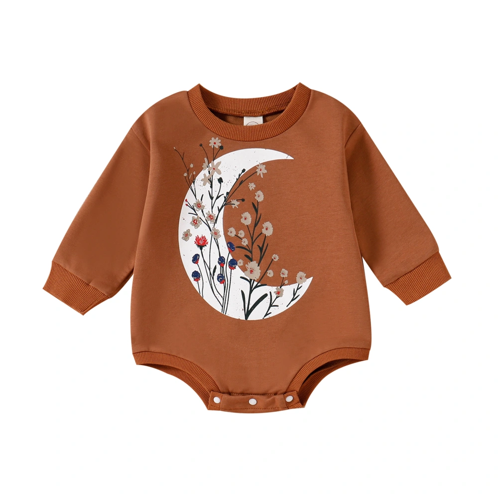 Infant Baby Day Month Print Long Sleeve Romper for Girls Boys