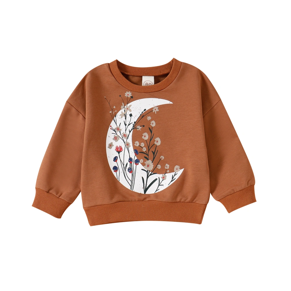 Kid Long-Sleeved O-Neck Day Month Print Sweatshirt for Boys Girls