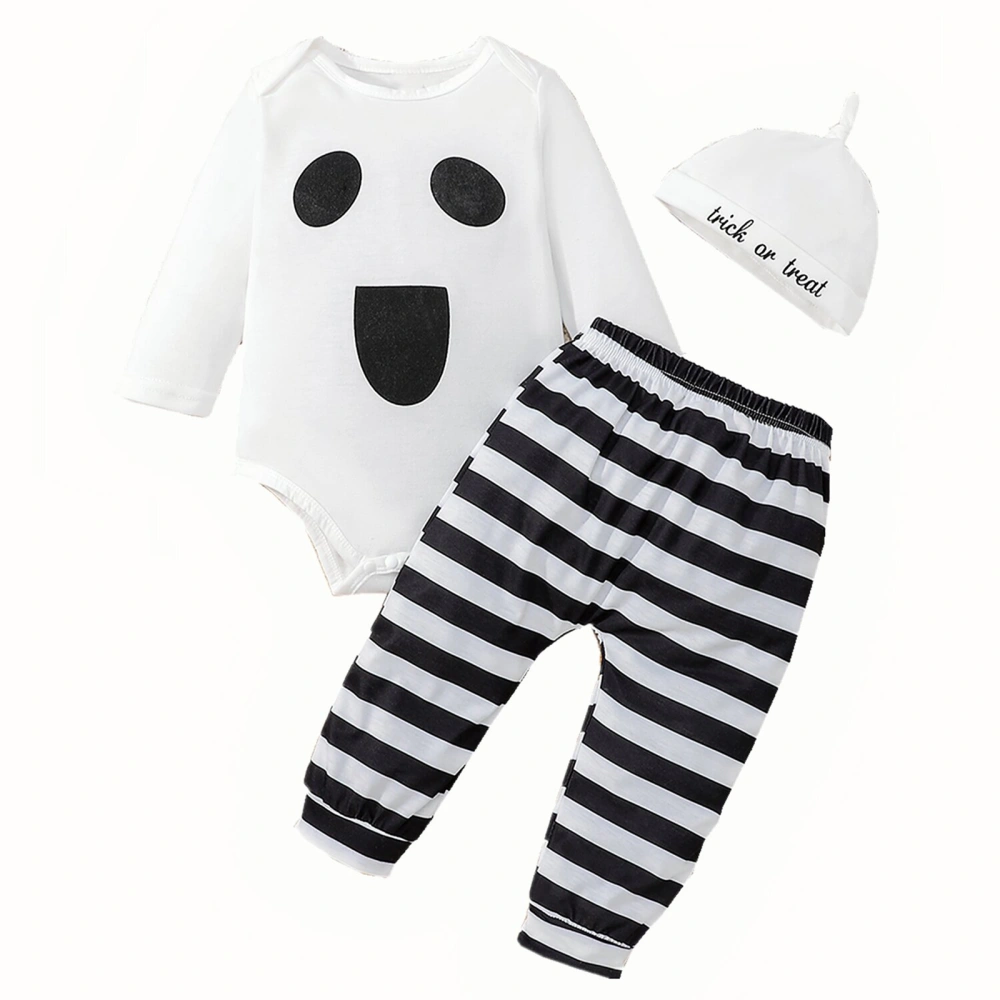 Halloween Baby Boys Romper, Long Sleeve Jumpsuit, Long Pants, Cap