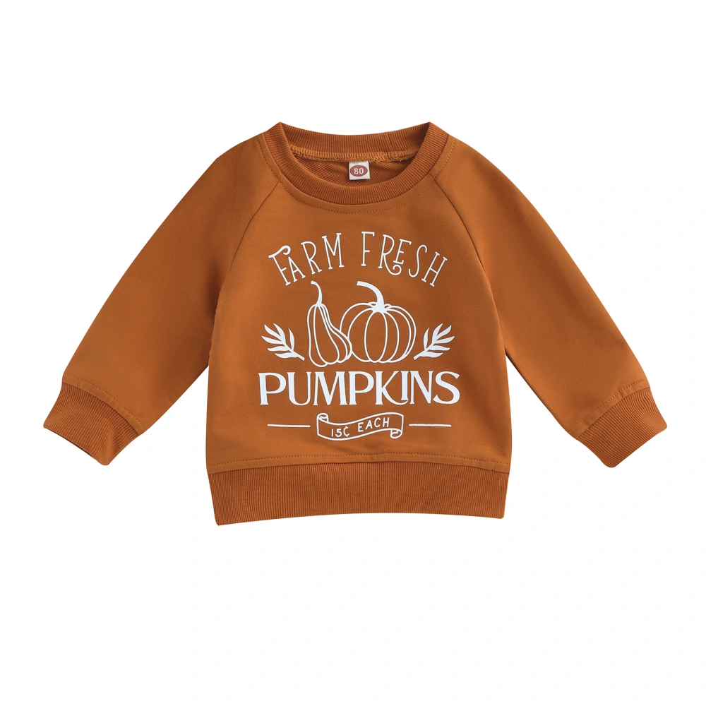 Toddler Baby Halloween Sweatshirt Long Sleeve Pumpkin Print Pullover 