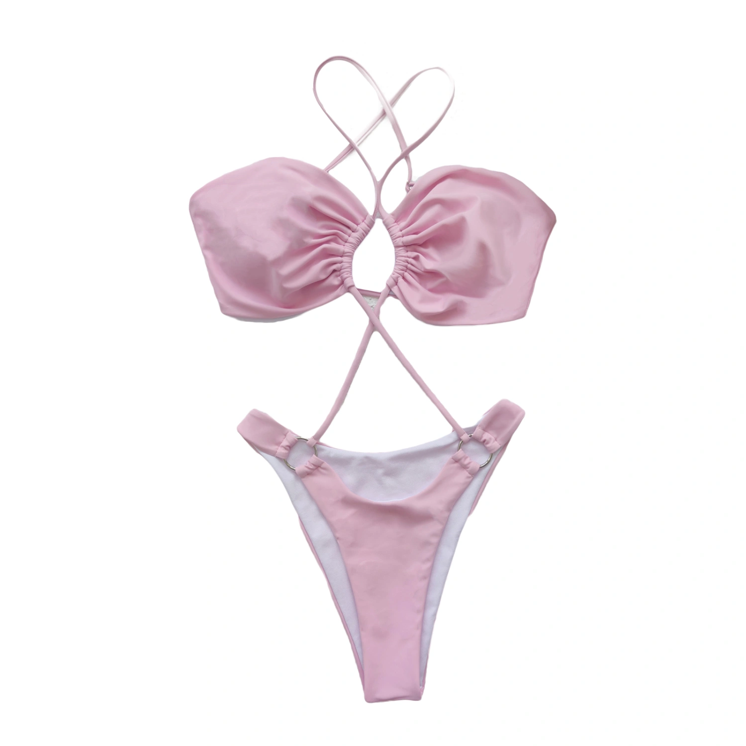 Women's One Piece Monokini Swimsuit Cut-out Cross Bandage Swimwear