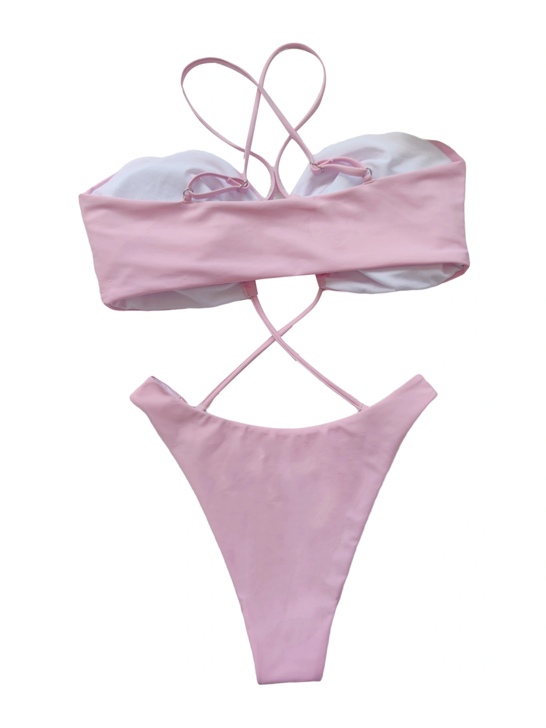 Women's One Piece Monokini Swimsuit Cut-out Cross Bandage Swimwear