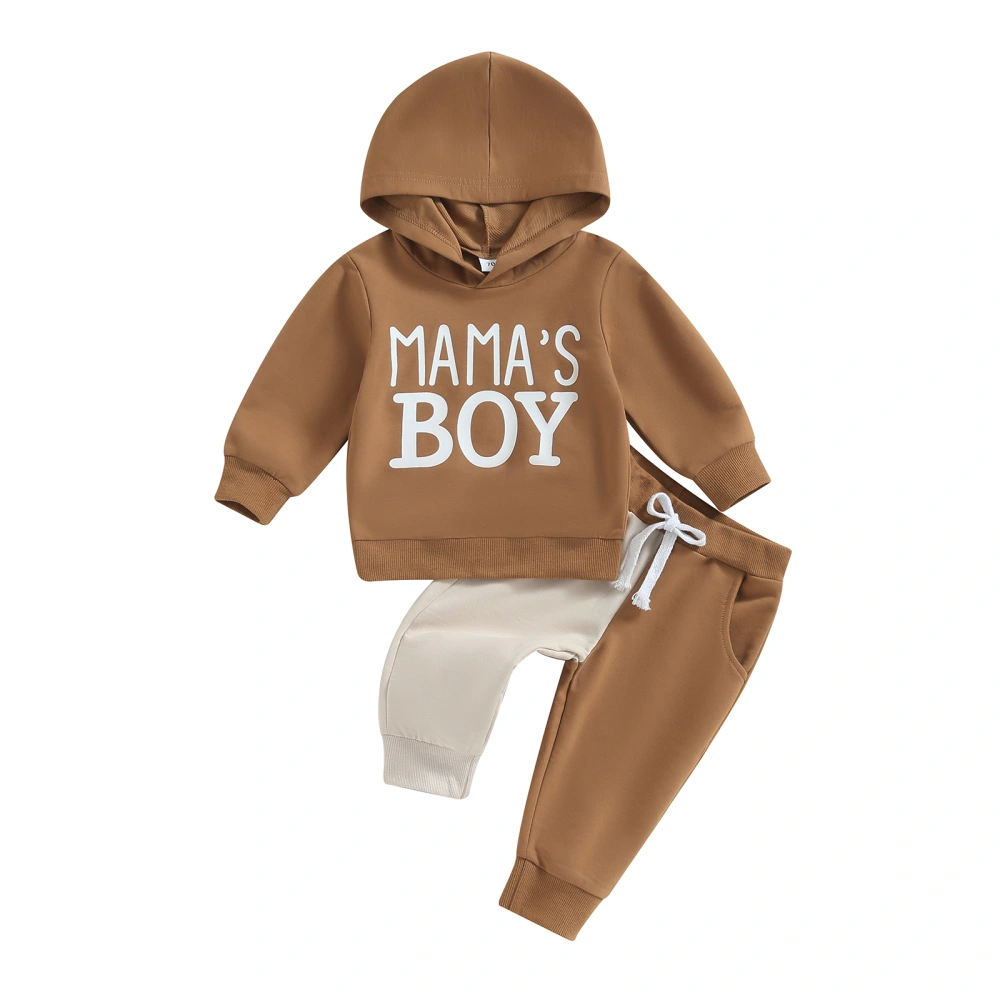 Baby Boy Fall Outfits Classic Long Sleeve Letter Print Hoodie + Pants