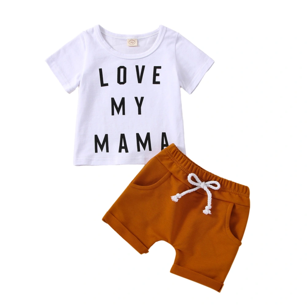 Baby Boy Shorts Suits, Short Sleeve T-Shirt + Elastic Waist Shorts Set