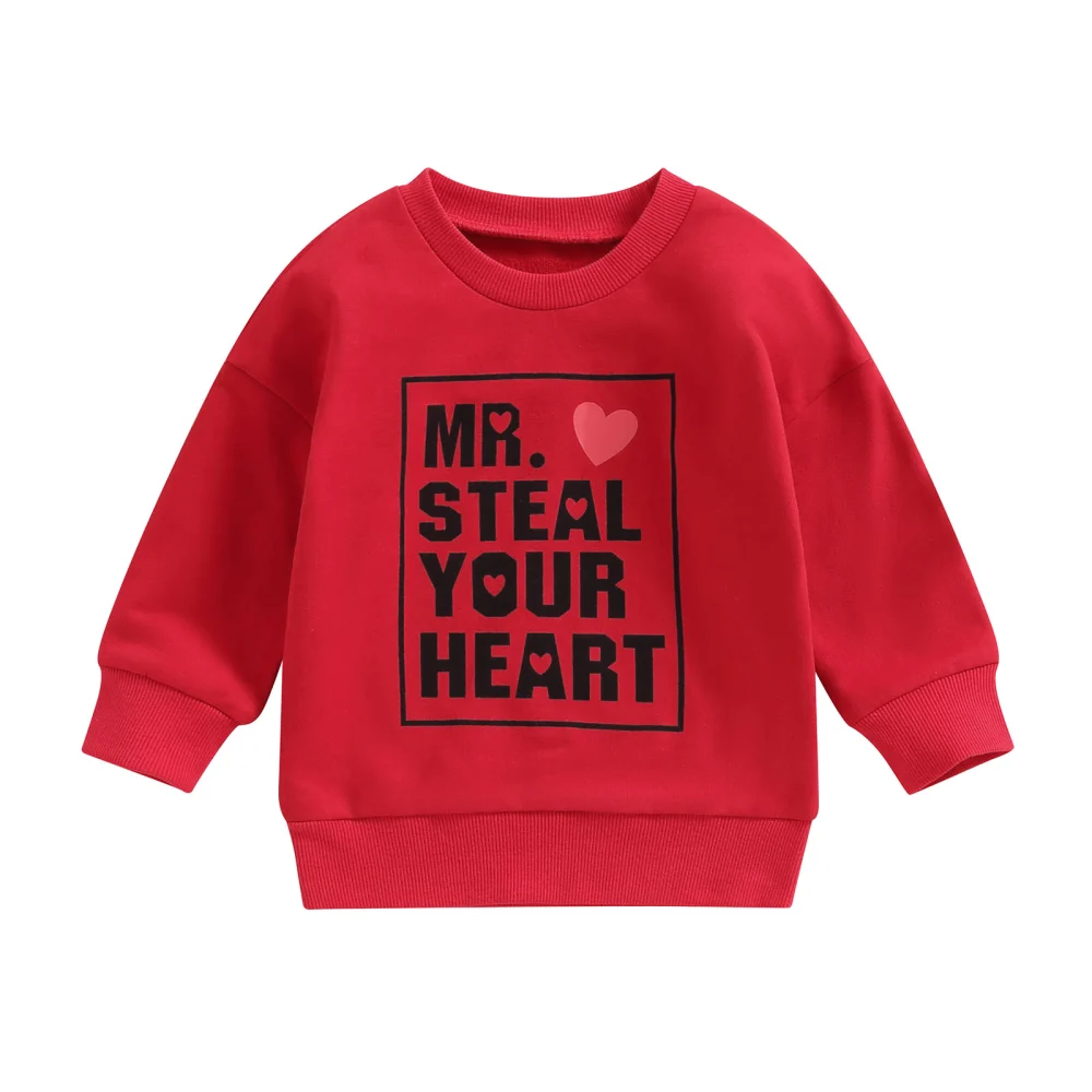 Kids Boys Sweatshirt, Long Sleeve Crew Neck Letters Print Pullover