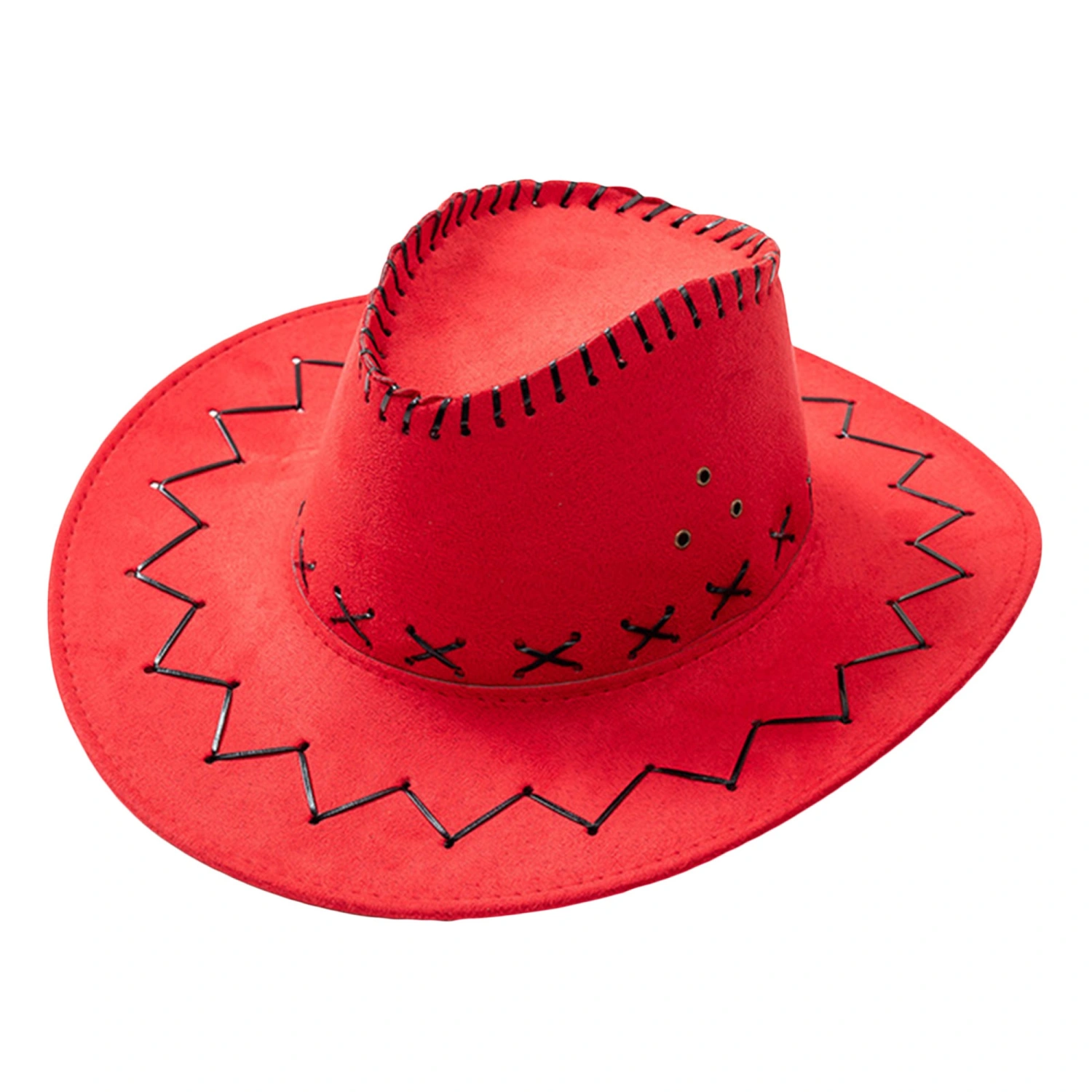 Women Men Cowboy Hat, Stitching Wide Brim Western Large Thick Cap