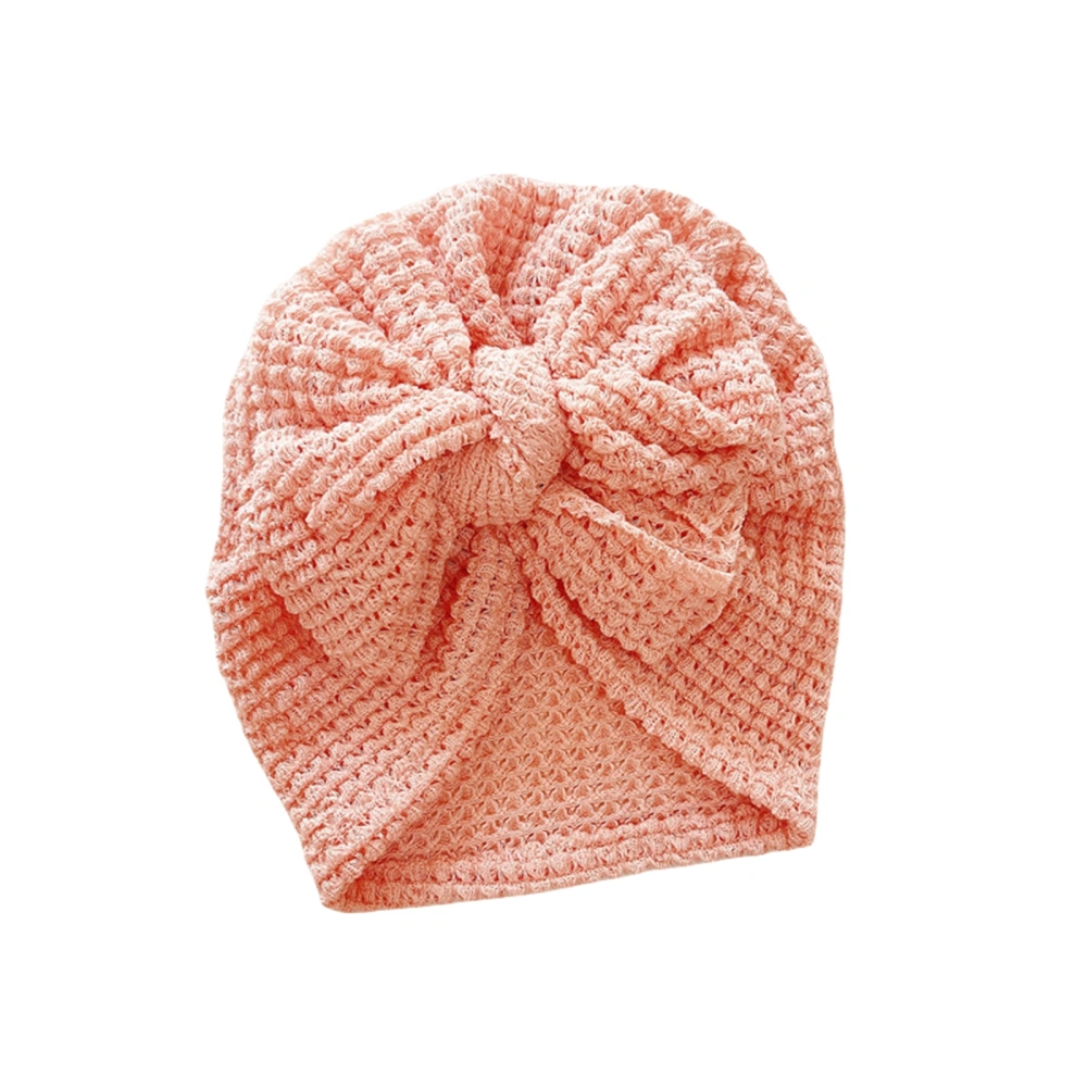 Baby Newborn Hospital Hat, Solid Color Knitting Big Bowknot Beanie