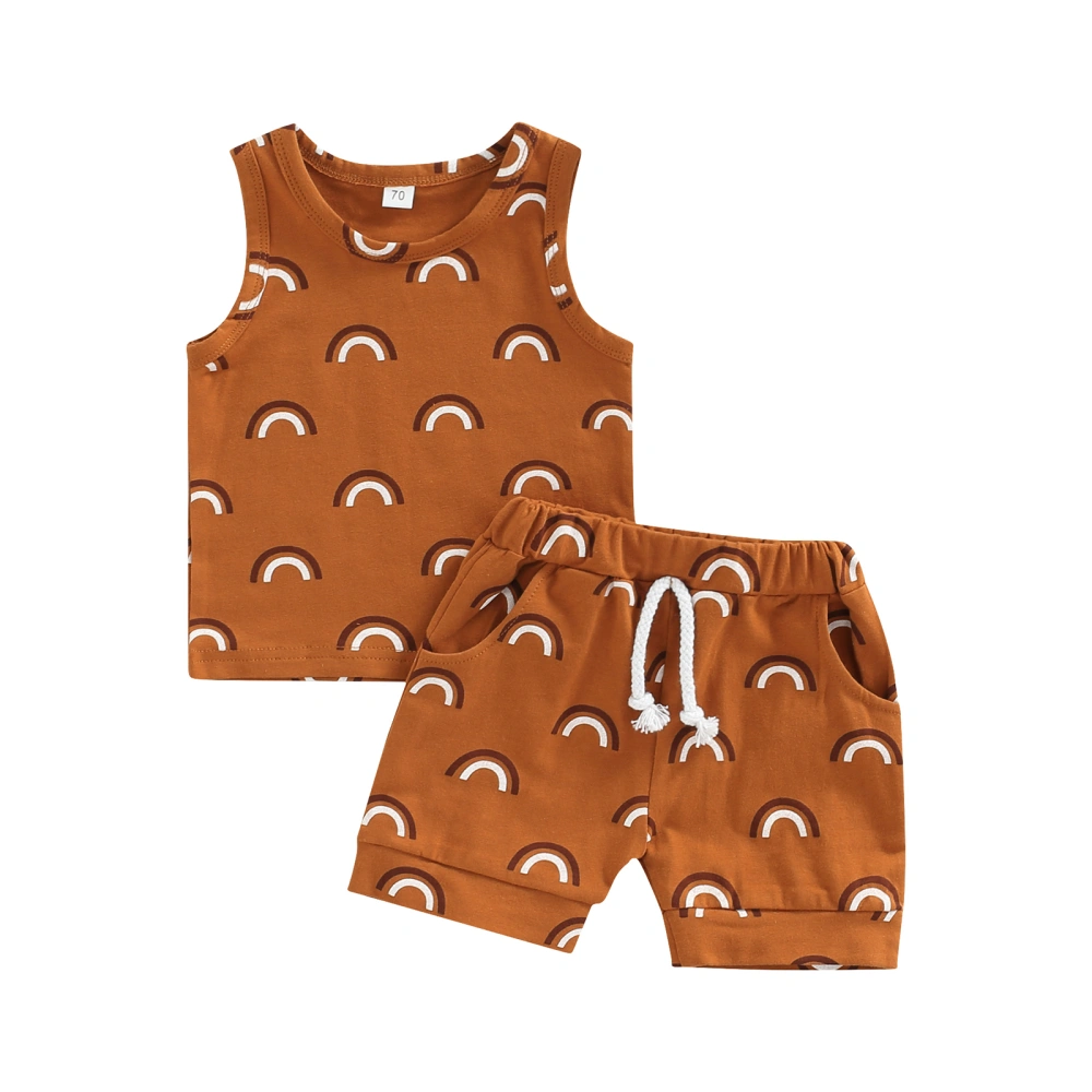 Baby Boys Girls Outfit, Printing Sleeveless Vest Tops, Shorts