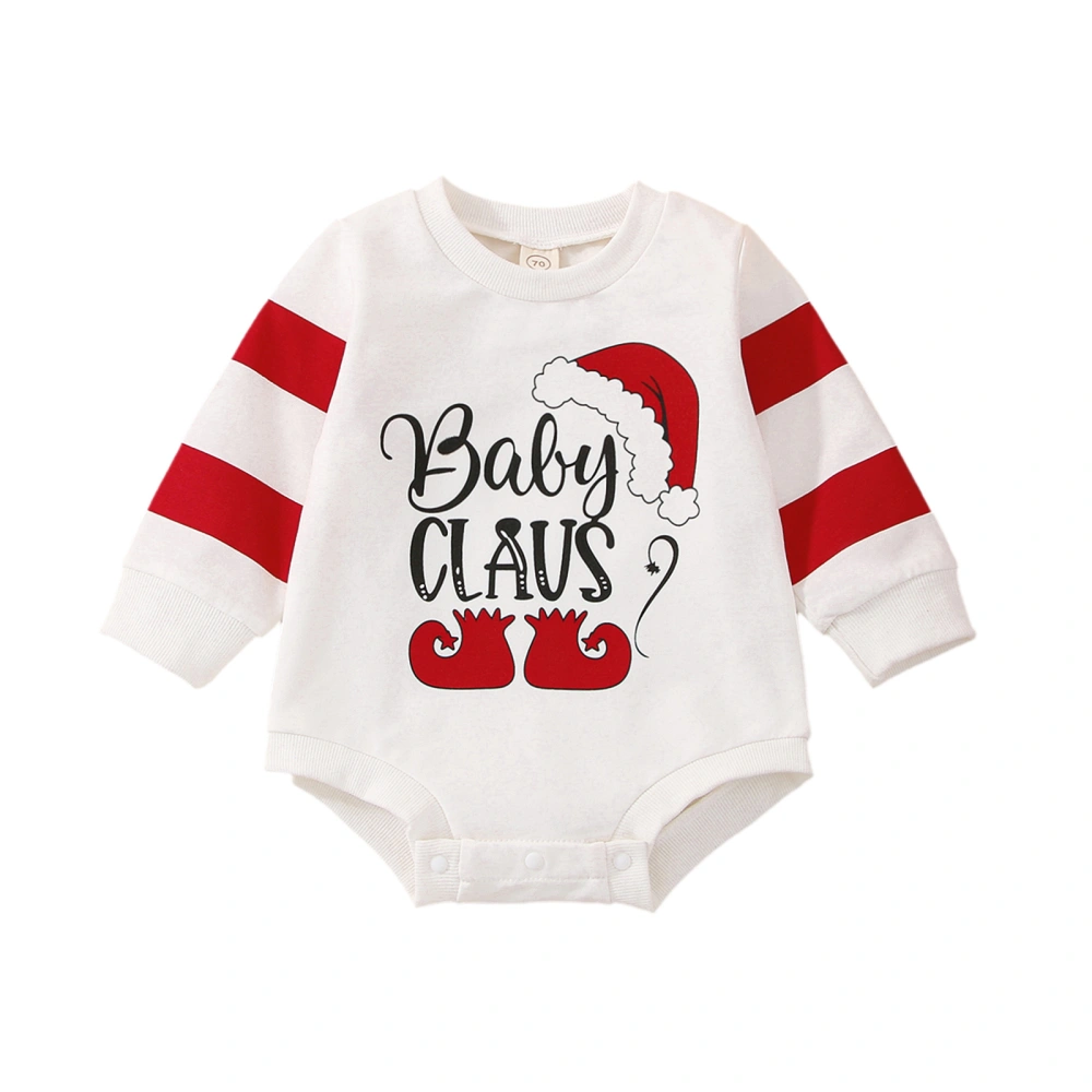 Christmas Toddler Rompers Casual Letter Print Long Sleeve Jumpsuit 