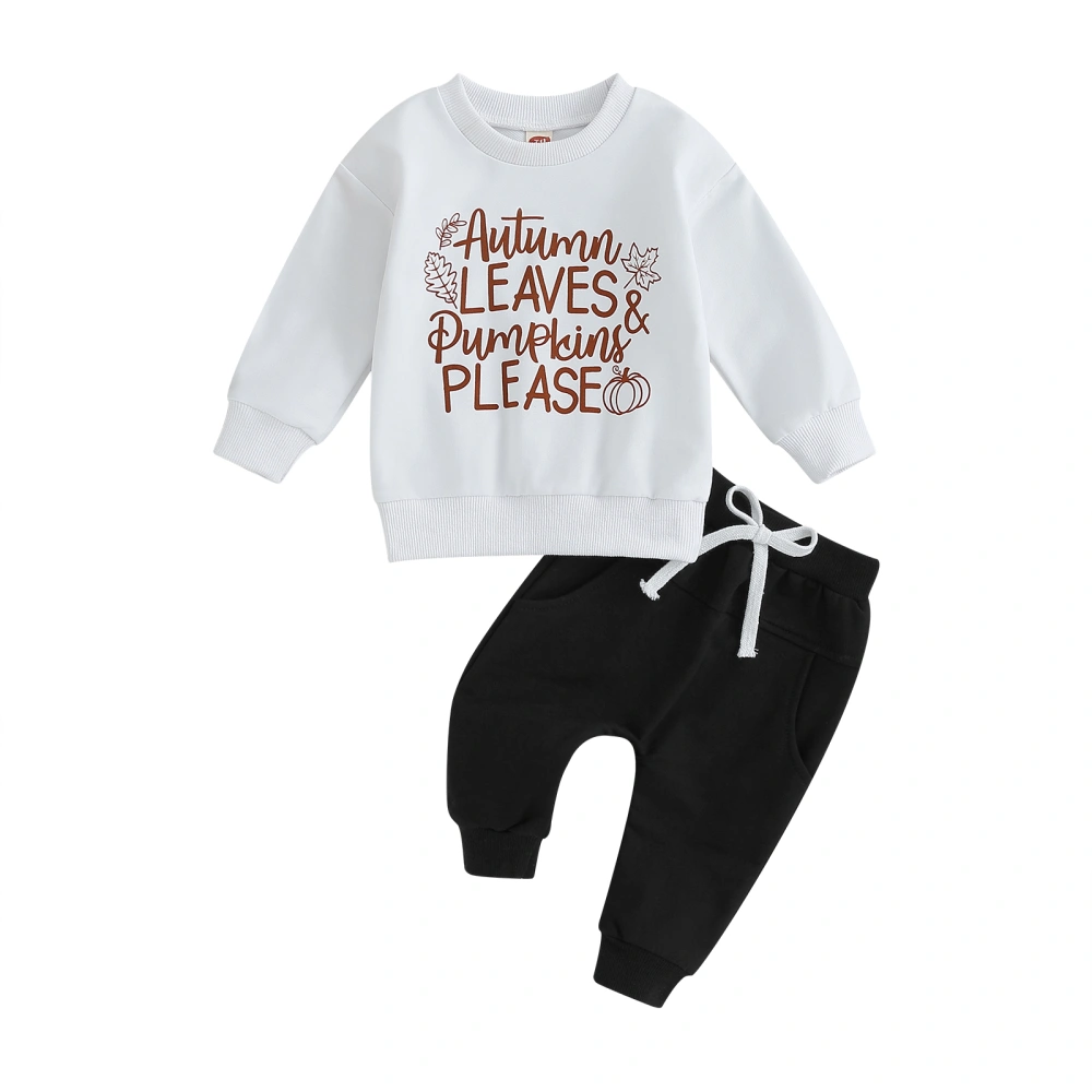 Baby Boy Halloween Outfits Letter Print Sweatshirt and Elastic Pants