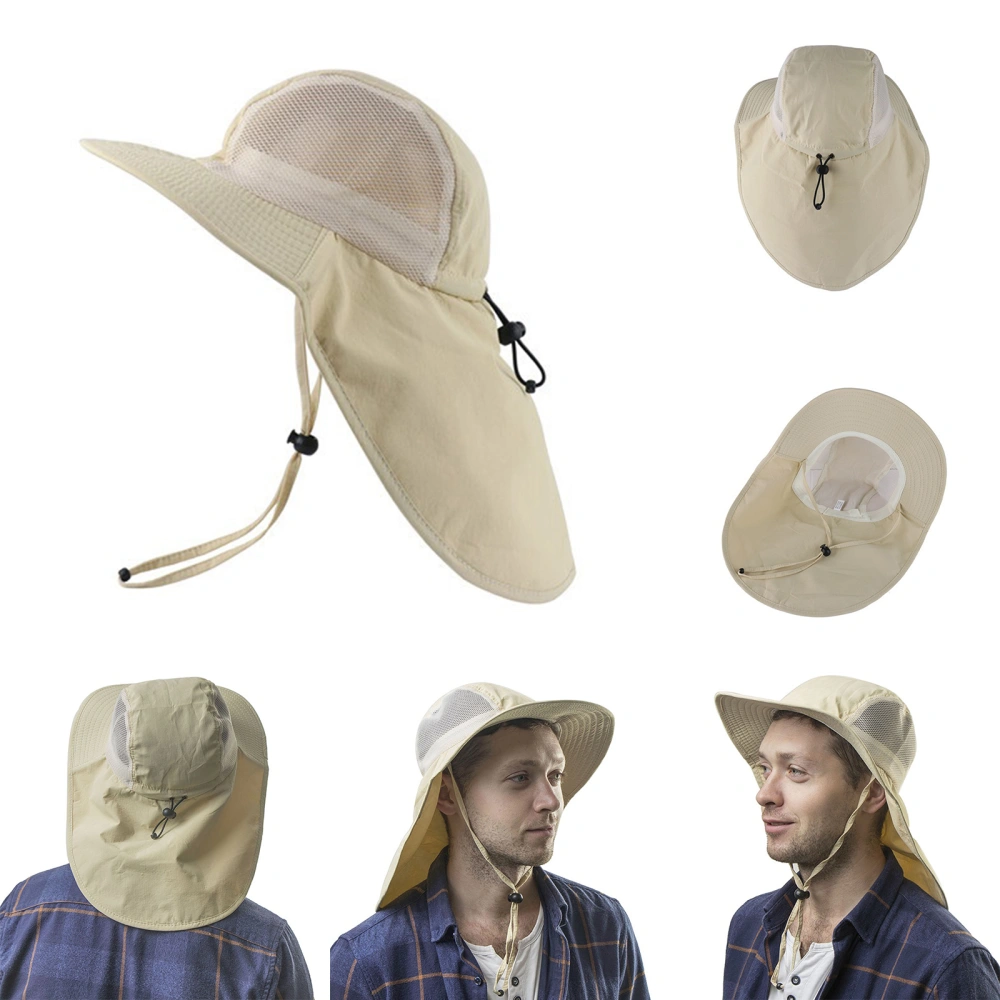 Sun Hat with Neck Flap, Wide Brim, Adjustable Chin Strap Tool