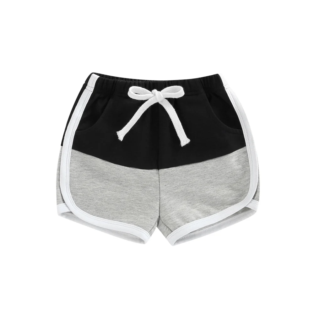 Baby Shorts, Contrast Color Patchwork Elastic Waist Short Pants