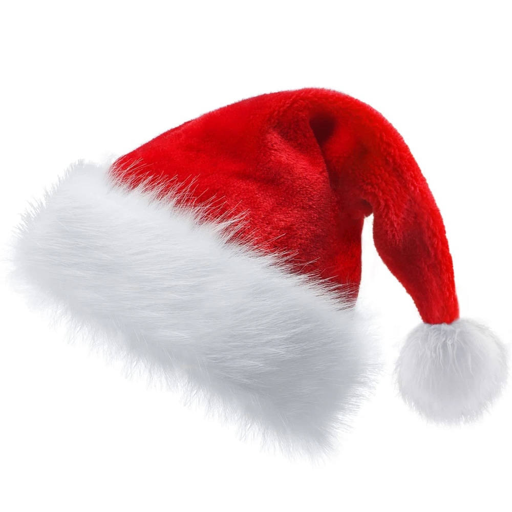 Christmas Hat for Child/Adult, Red White Contrast Color Christmas Cap