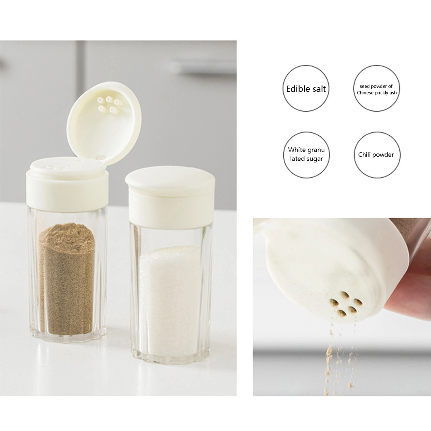 Salt Pepper Storage Bottle Powder Seasoning Sealed Waterproof Jar