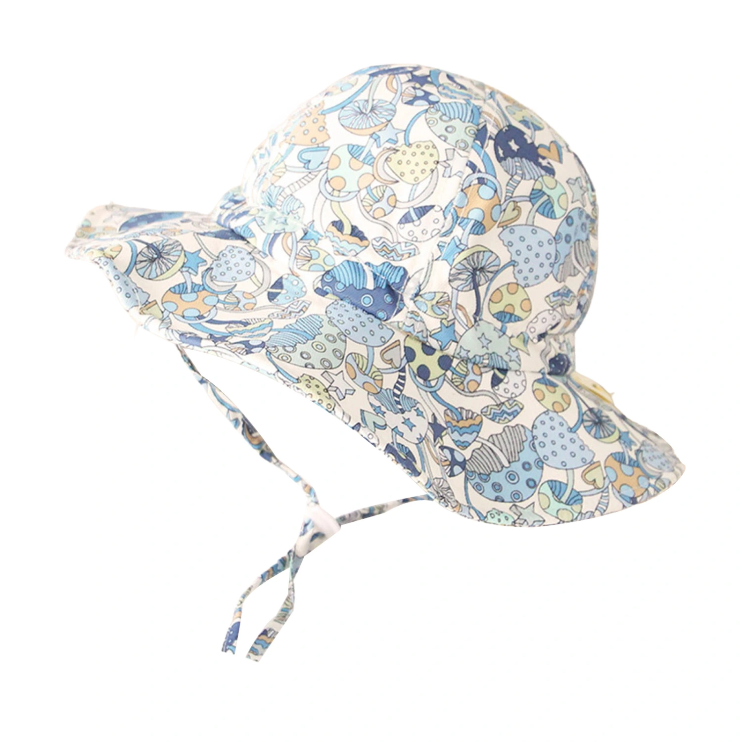 Toddler Bucket Hat, Wide Brim Cartoon Mushroom Print Fisherman Hat
