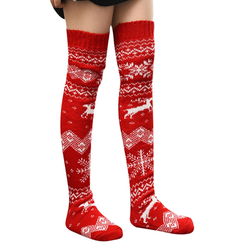 Female Knitted Socks, Cartoon Patterns Stocking Long Tube Socks