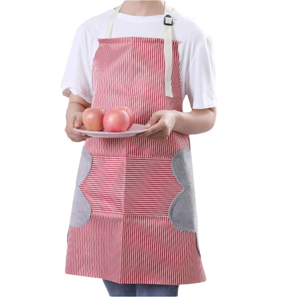 Adults Cooking Apron, Stripe Chef Kitchenware Big Pocket Ties Bib Tool