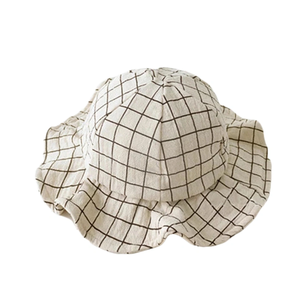 Baby Sun Hat, Solid Color/Plaid/Dots UV-Proof Beach Sun Hat for Infant