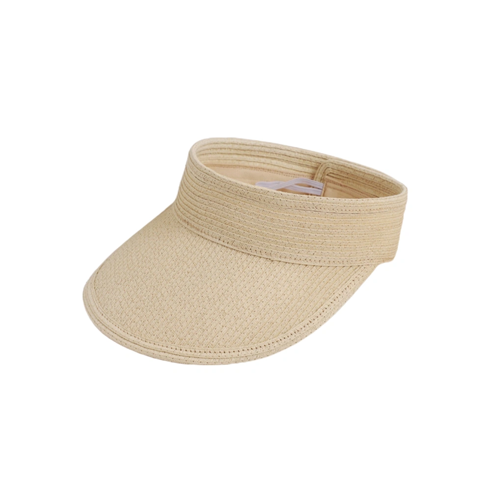 Female Visor Cap, Adults Solid Color Peaked Cap Hollow Out Sun Hat