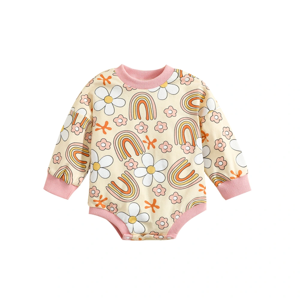 Infant Girl Long Sleeve Romper with Rainbow / Floral Clothing