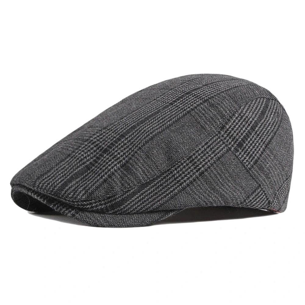 Retro Beret Hat for Women/Men, Classic Plaid Print Casual Newsboy Cap