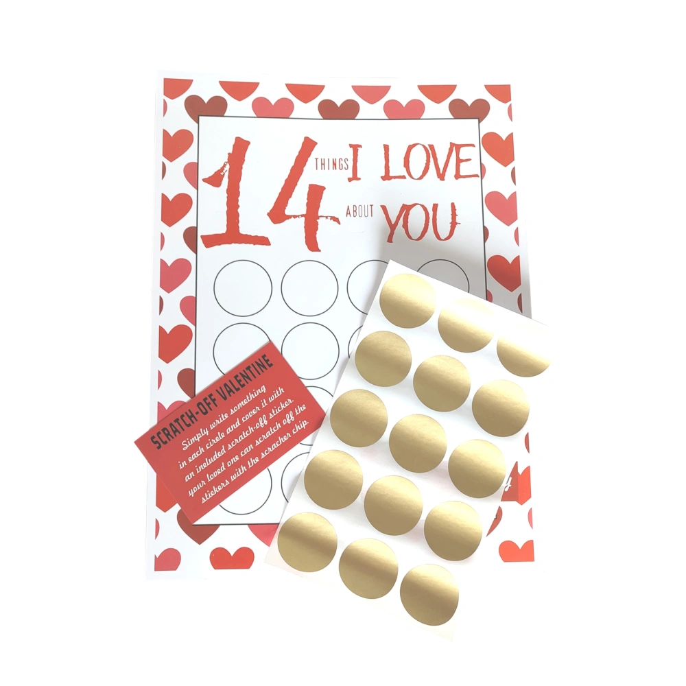 Scratch-Off Sticker, Valentine's Day Creative Scratch Off Card Sticker