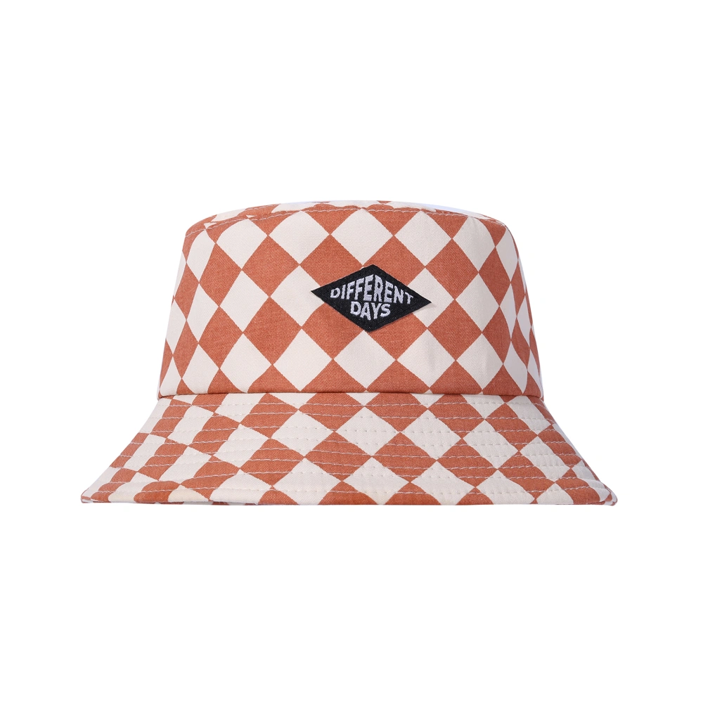 Boy Girl Bucket Hat Wide Brim Checkerboard Beach Sun Fisherman Caps 