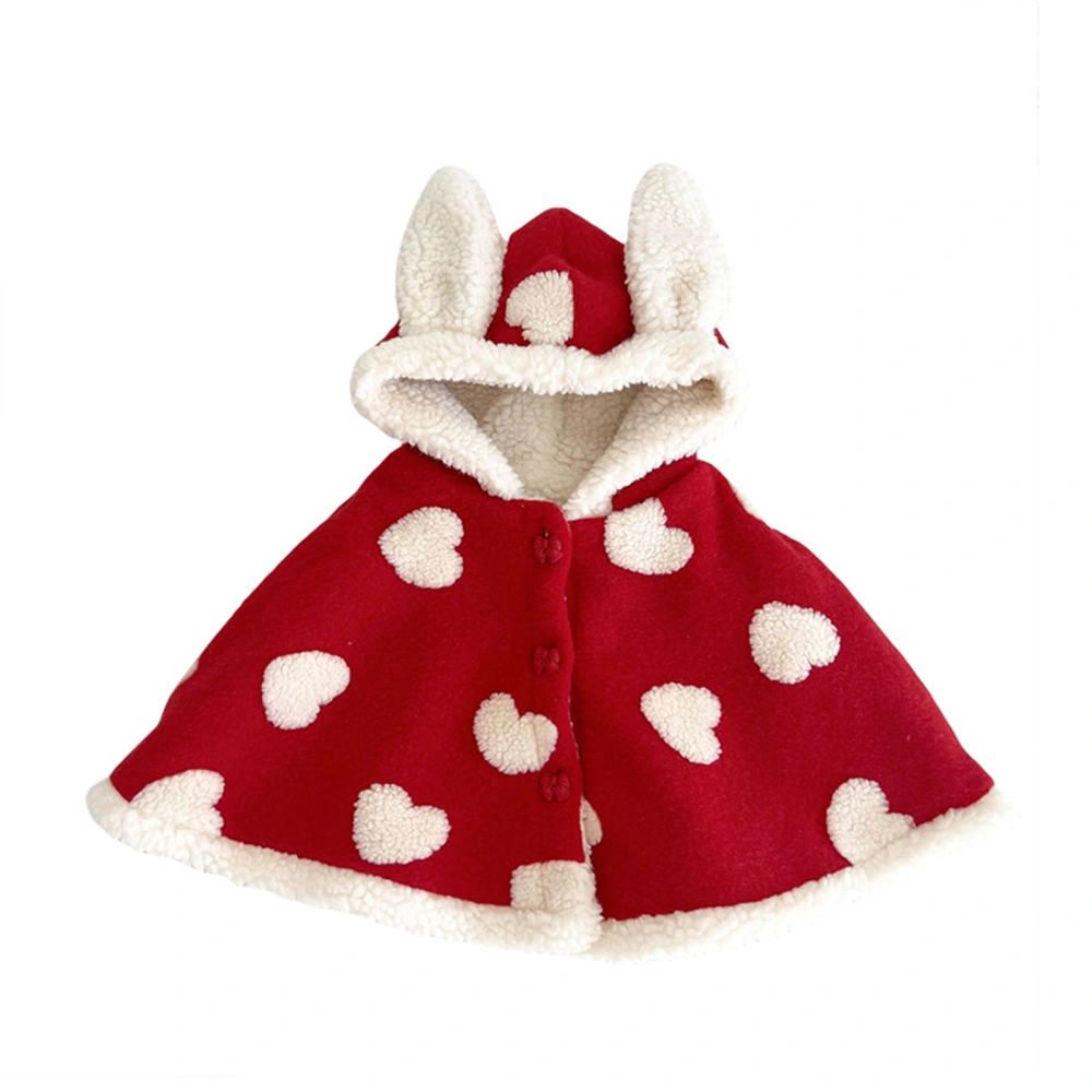 Toddler Girls Capes Poncho Heart/ Leopard/ Bear Print Hooded Cloak 