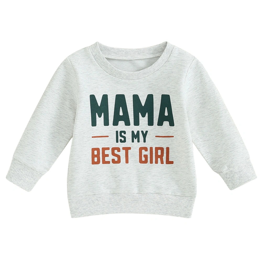 Toddler Girls Boys Sweatshirts Letter Print Crew Neck Kids Pullovers