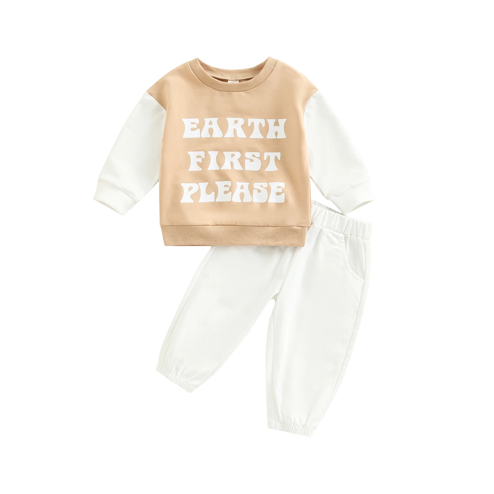 Kids Girls Boys Outfit Letter Print Long Sleeve Sweatshirt and Pants