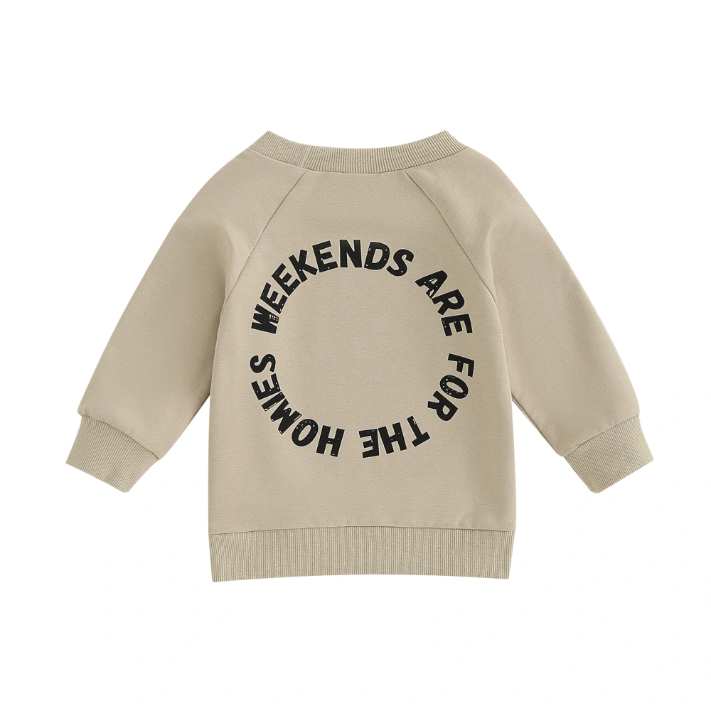 Toddler Boys Girls Sweatshirts Long Sleeve Back Letter Print Tops