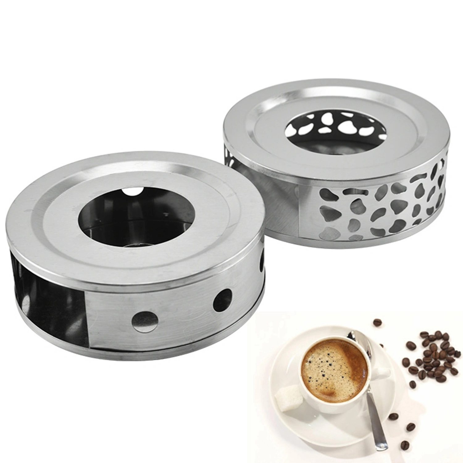 Tea Warmer, Hollow Out Stainless Steel Heater Tea Stand Candle Base
