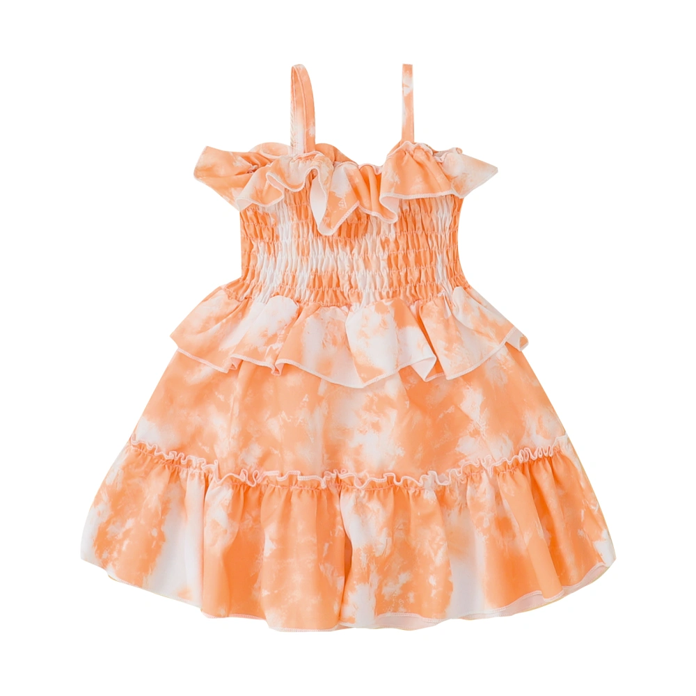 Little Girl's Dress, Spaghetti Strap Sleeveless Tie-Dye Sling Dresses